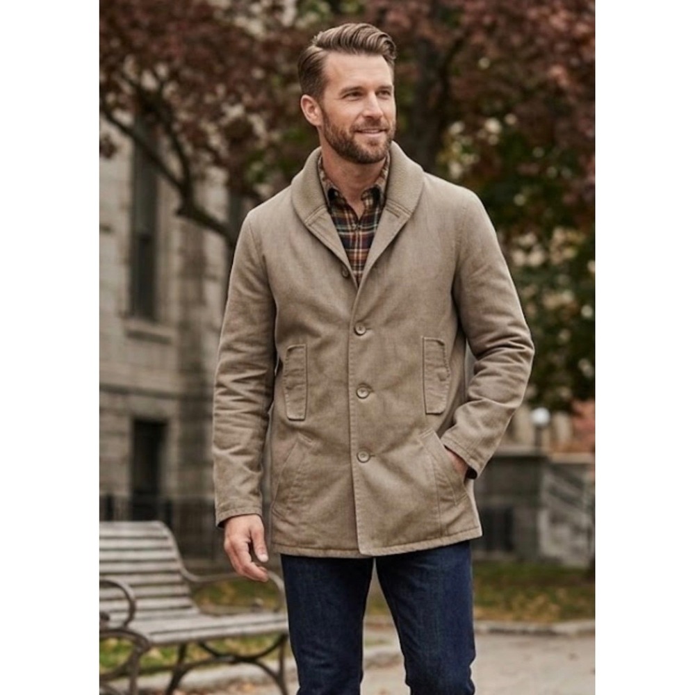 Life After Denim Jacket Cotton Twill Jacket‎ Plaid Lined Men's Medium